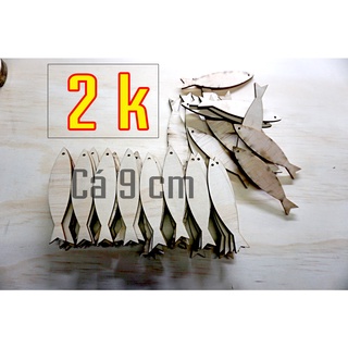 Cá gỗ tô mầu cho bé 9cm