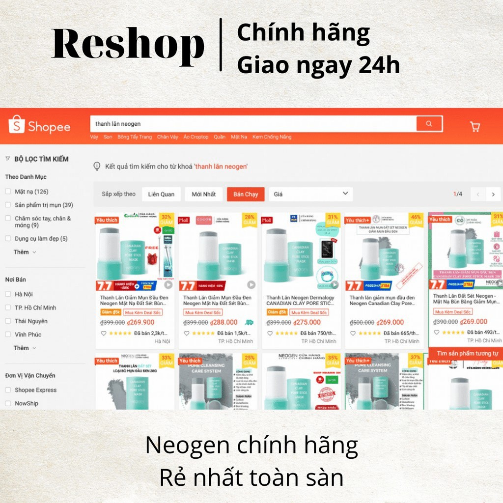  Thanh Lăn Đất Sét Giảm Mụn Đầu Đen Neogen Dermalogy Canadian Clay Pore Stick 28g | BigBuy360 - bigbuy360.vn