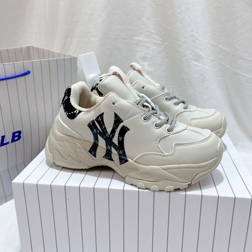 Giày thể thao sneaker MLB Bigball Chunky Mono Heel New York_BEST , MLB NY , Chữ B nâu