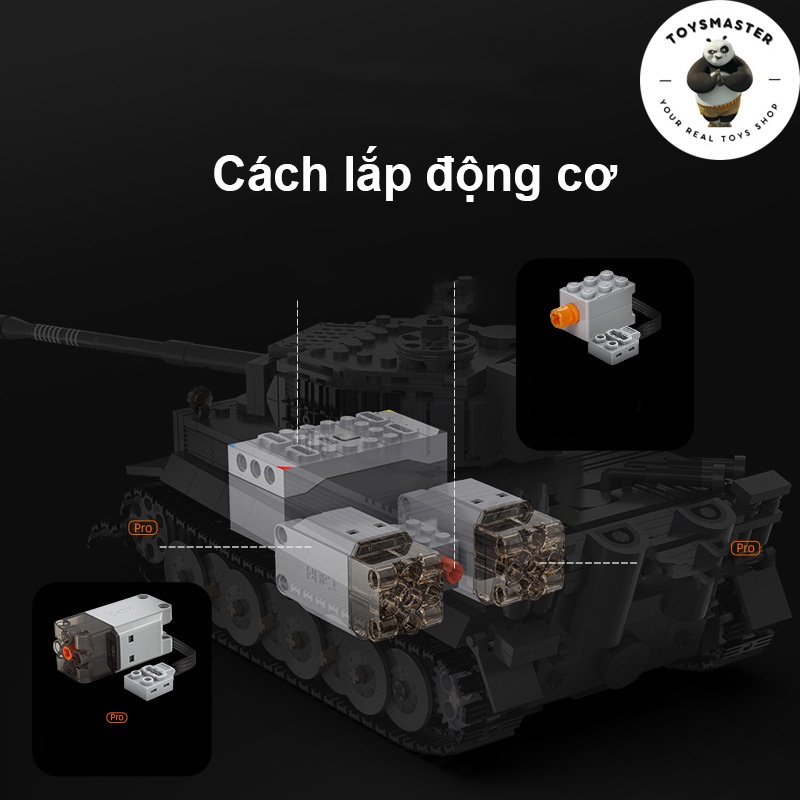 Đồ Chơi Lắp Ráp Xếp Hình Xe Tăng Điều Khiển Từ Xa Mô Hình Tiger Tank ModelC61071 Với 925 Mảnh Ghép