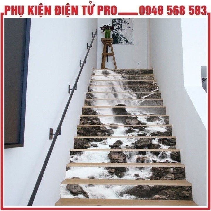 TRANH 3D DÁN CẦU THANG HÌNH THÁC NƯỚC FS043