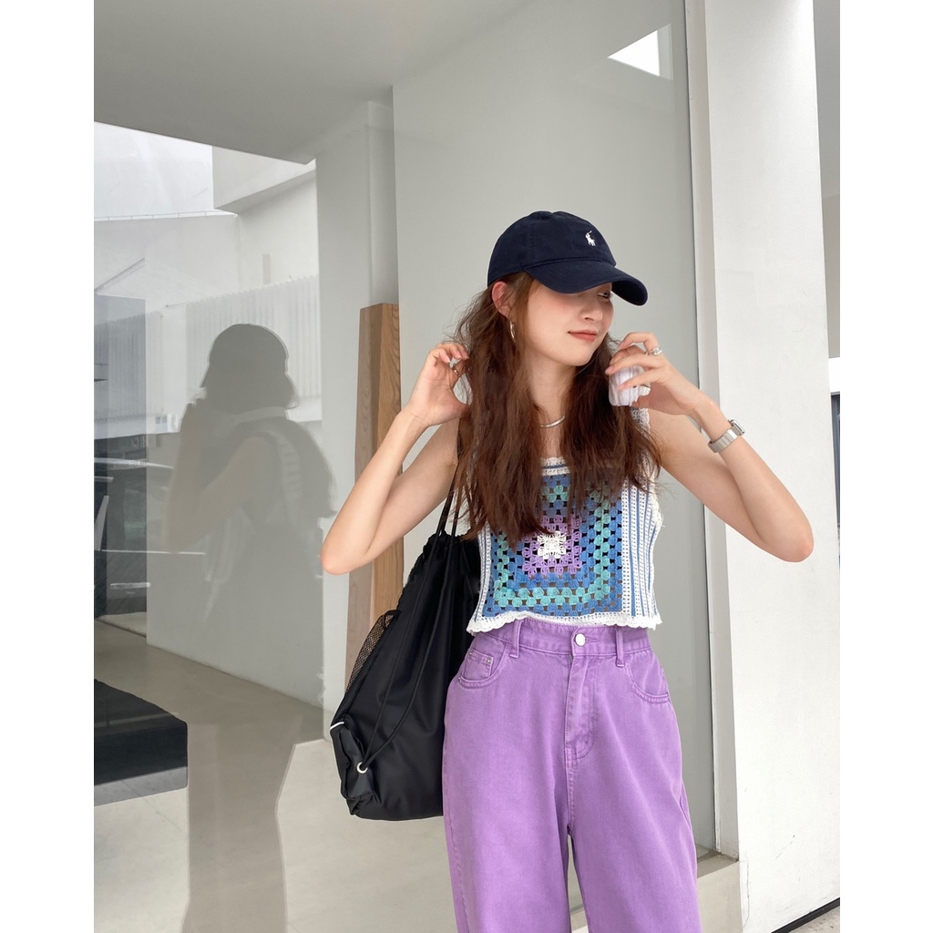 [Augustcloth] Áo len đan ô vuông phong cách Hàn Quốc