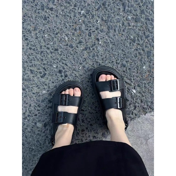 Sandal đi học quai ngang kiểu khuy vuông cài phong cách Ulzzang