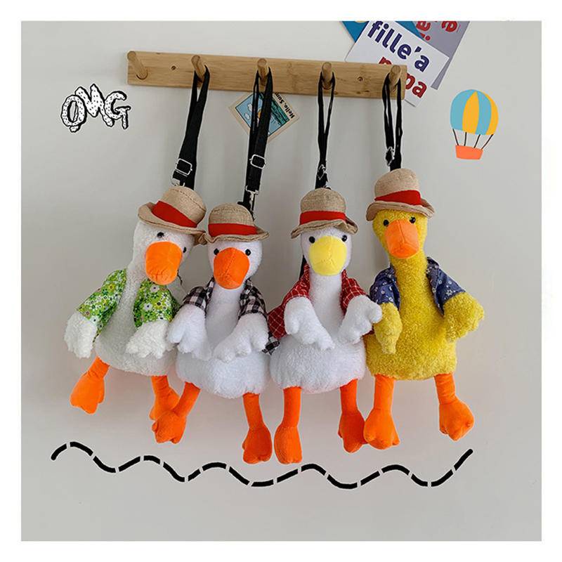 Túi Đeo Chéo Đựng Điện Thoại Hình Chú Vịt Nhồi Bông Đáng Yêu