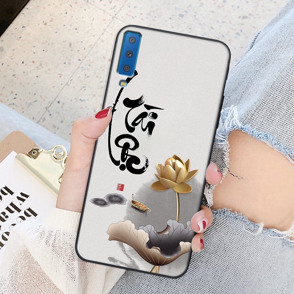 Ốp lưng Samsung Galaxy A7 2018 in hình chữ tài chữ lộc, Cha Mẹ, bình an SIÊU ĐẸP
