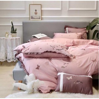 Set chăn ga gối lụa purple butterfly cao cấp 6 món (có vidieo)