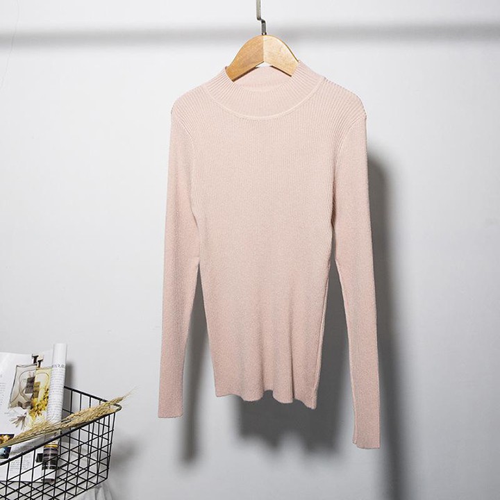 Áo Len Tăm Nữ, Áo Thu Đông Cổ 3cm Phong Cách Hàn Quốc Thời Trang Nữ Nhẹ Nhàng Chất Len Mịn Cao Cấp Siêu Ấm | BigBuy360 - bigbuy360.vn