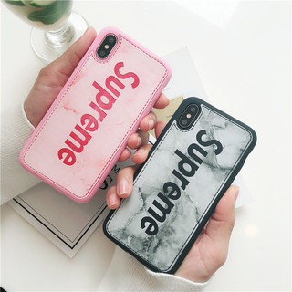 Ốp Supreme Giả Da Vân Đá Cho iPhone