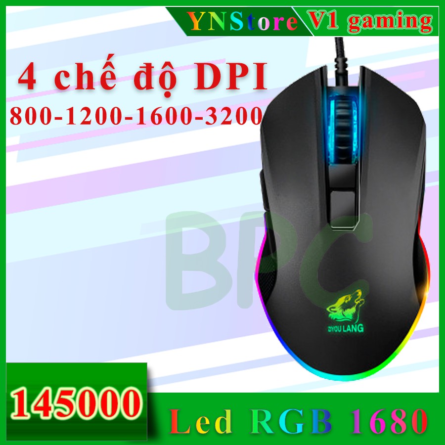 Chuột Chơi Game V1 Wolf Black LED RGB 4 Chế Độ DPI Cao Cấp Cho Máy Tính, PC, Laptop | WebRaoVat - webraovat.net.vn