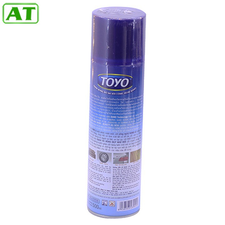 Toyo xịt bóng nội thất ô tô Thái Lan xịt bóng đồ  da và gỗ dung tích 500ml