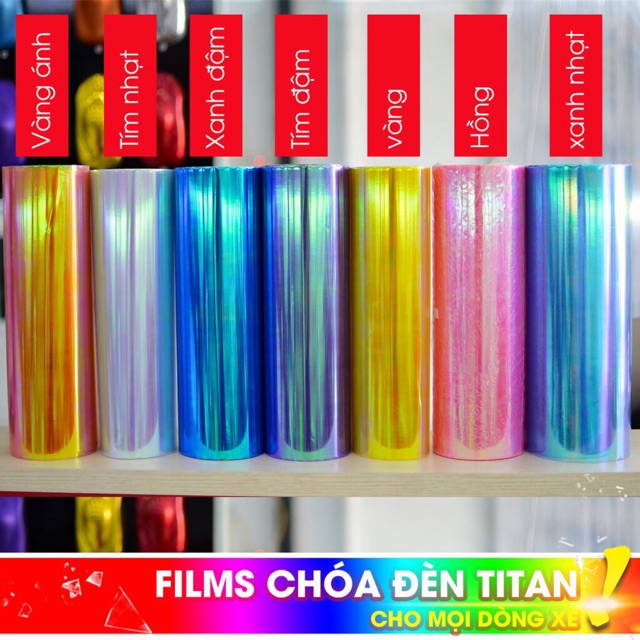 Film decal Dán choá đèn titan 7 màu hàng chuẩn tuyệt đẹp,dán mọi loại xe,xe máy xe hơi...