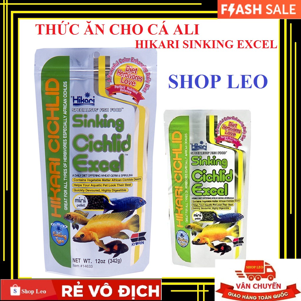 Thức ăn cá ali Hikari Cichlid Sinking Cichlid Excel (hạt chìm) - Cám cá ali giàu dinh dưỡng