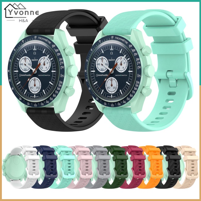 One Dây Đeo Thay Thế Bằng Silicon Họa Tiết Sợi Carbon Cho Omega X Swatch