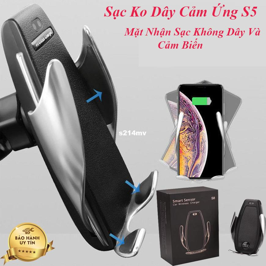 Đế sạc không dây thông minh Xiaomi,Sạc Cảm Biến Thông Minh.Sạc Không Dây Cảm Ứng S5 kiêm giá đỡ điện thoại