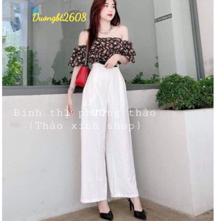 Quần culottes cúc khóa chun lưng vải đũi siêu mát kiểu nhật