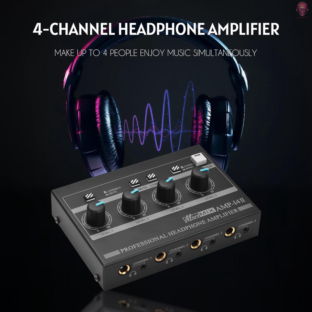 Bộ Khuếch Đại Âm Thanh 4 Kênh Rca / 6.35mm / 3.5mm Amp-14