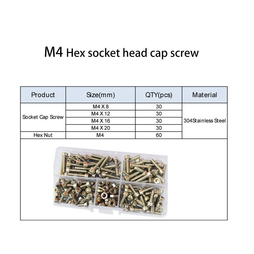 Bộ Ốc Vít Và Đai Ốc Lục Giác 1 Hộp M2 M2.5 M3 M4