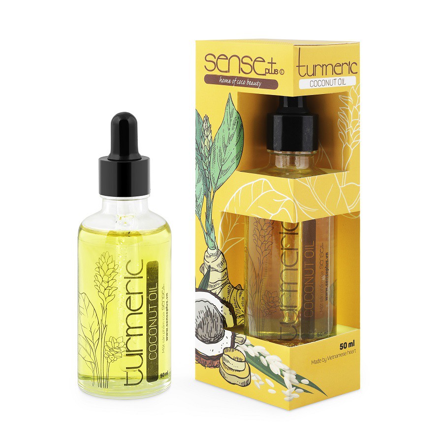 DẦU DỪA DƯỠNG TRẮNG DA TURMERIC SENSE PLUS THIÊN NHIÊN 50 ML