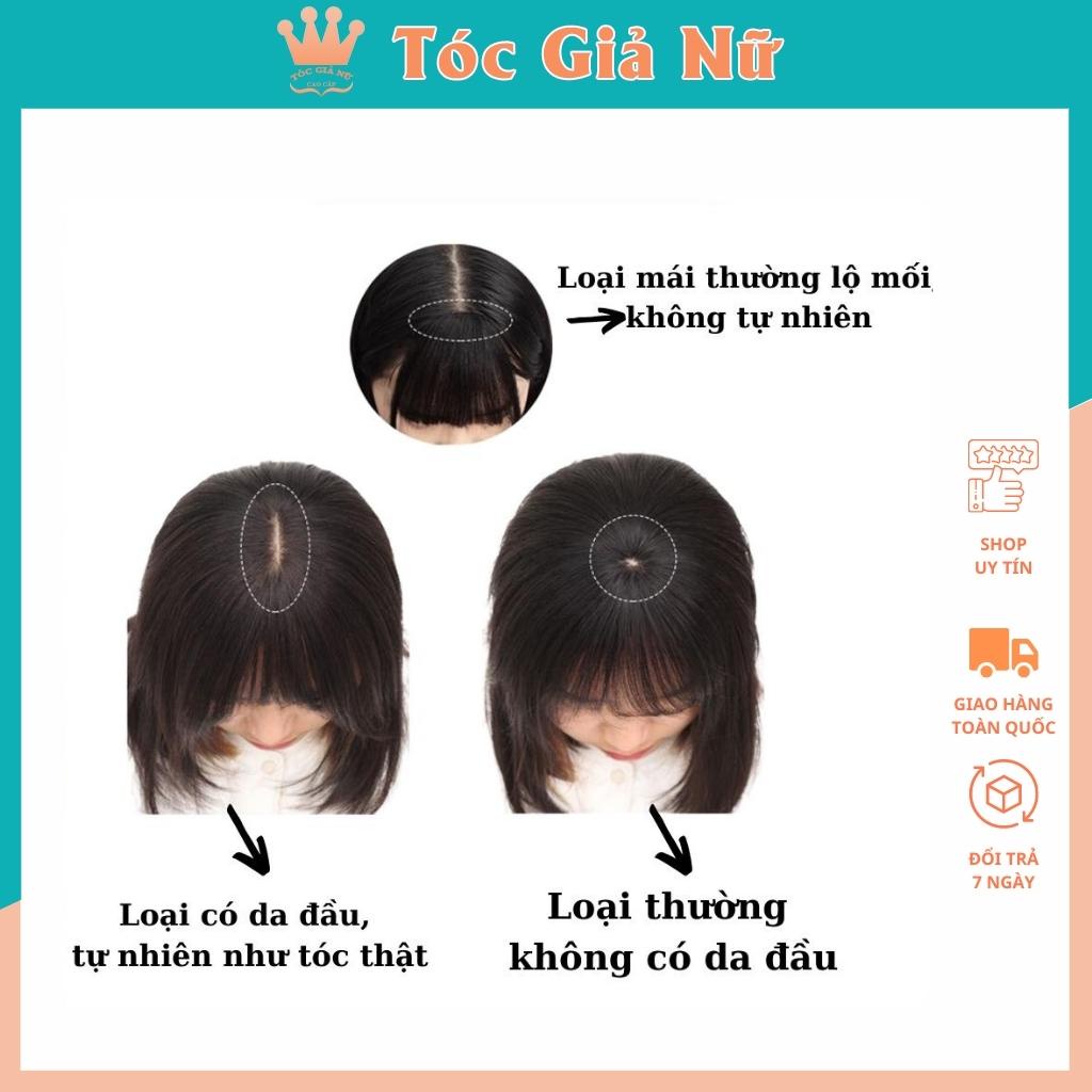 Tóc mái giả 3d tơ, có rãnh da đầu tự nhiên, che hói, che bạc, che khuyết điểm, PH01