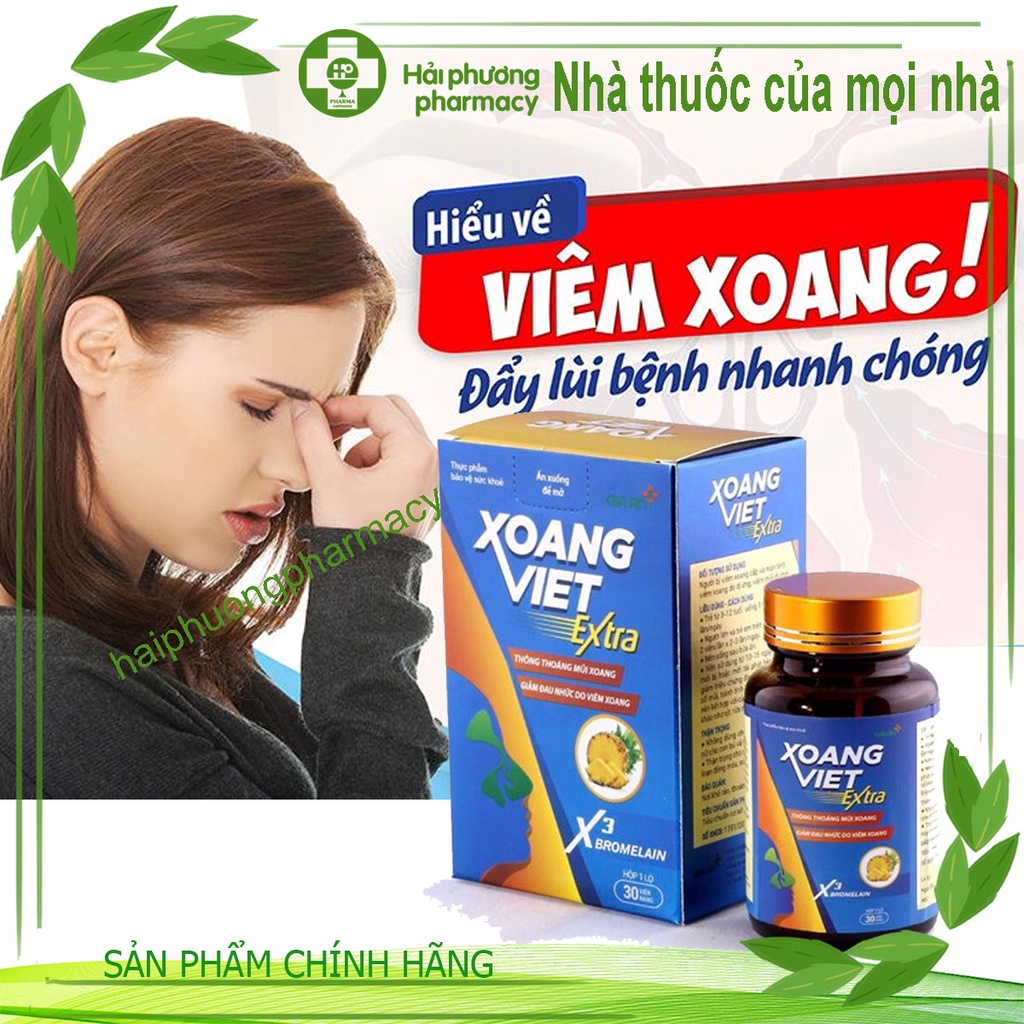 Xoang Việt Extra lọ 30 Viên - Hỗ trợ chữa viêm xoang, tăng sức đề kháng khỏe mạnh 30  viên