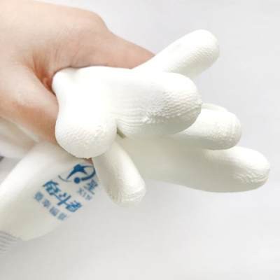 Tinh Vũ mỏng trắng Nylon PU sơn găng tay phủ keo dán rửa tay điện tử sạch chống tĩnh điện