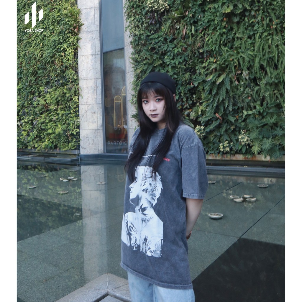 ÁO THUN TAY LỠ WASH XÁM IN HÌNH JB SIÊU ĐẸP (ảnh thật 100%) | BigBuy360 - bigbuy360.vn