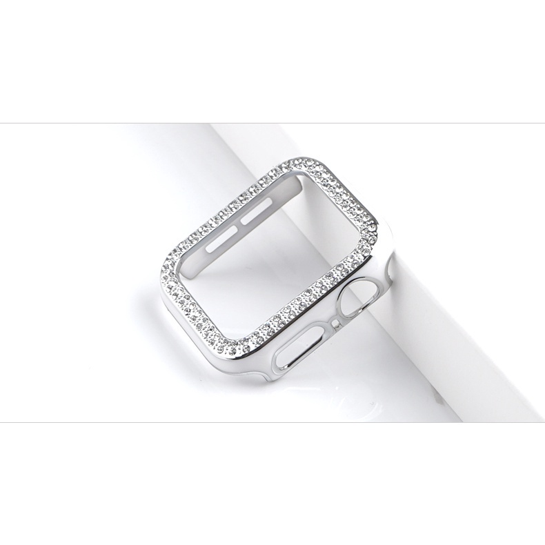 Ốp điện thoại mạ điện hai màu đính kim cương cho iWatch 7/6/5/4/3/2/SE 38 40 41 42 44 45mm