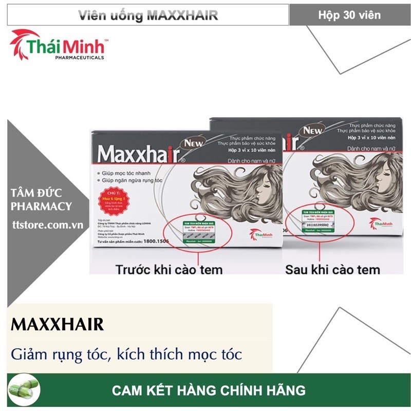 Maxxhair ( hộp 30 viên) viên uống mọc tóc nhanh, giảm rụng tóc