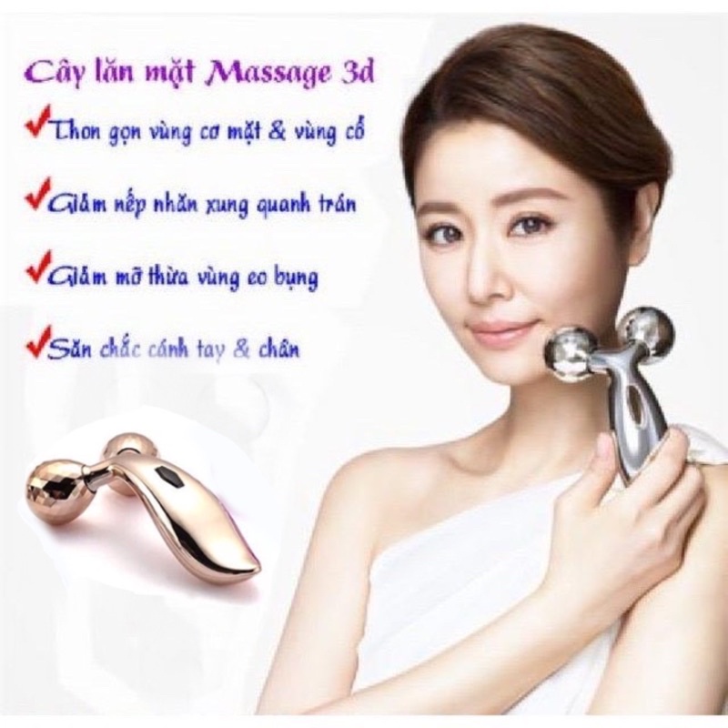 [Tổng kho sỉ] Con lăn massage mặt 3D cao cấp [ matxa_toàn thân, cằm, mũi, bụng, tay, chân].