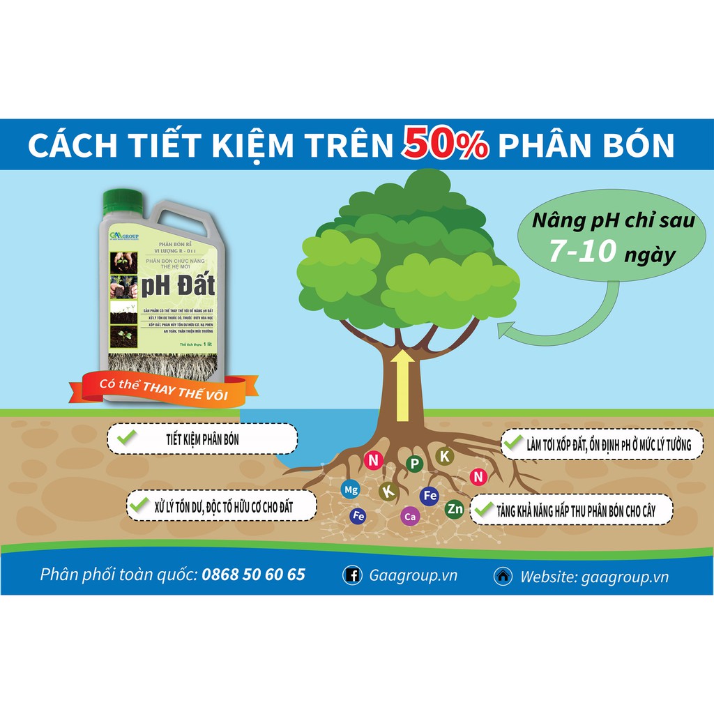 Phân bón Vi Sinh PH Đất (nâng PH đất ) 1lit