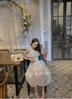 ĐẦM 2 DÂY TRẮNG XẾP LI NGỰC