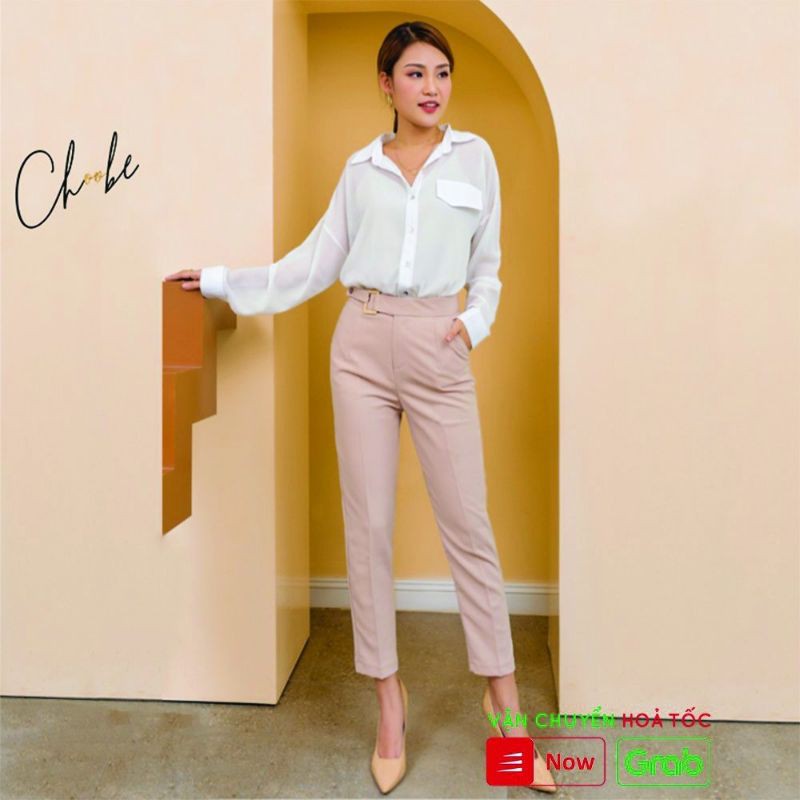 Quần âu baggy đai lệch
