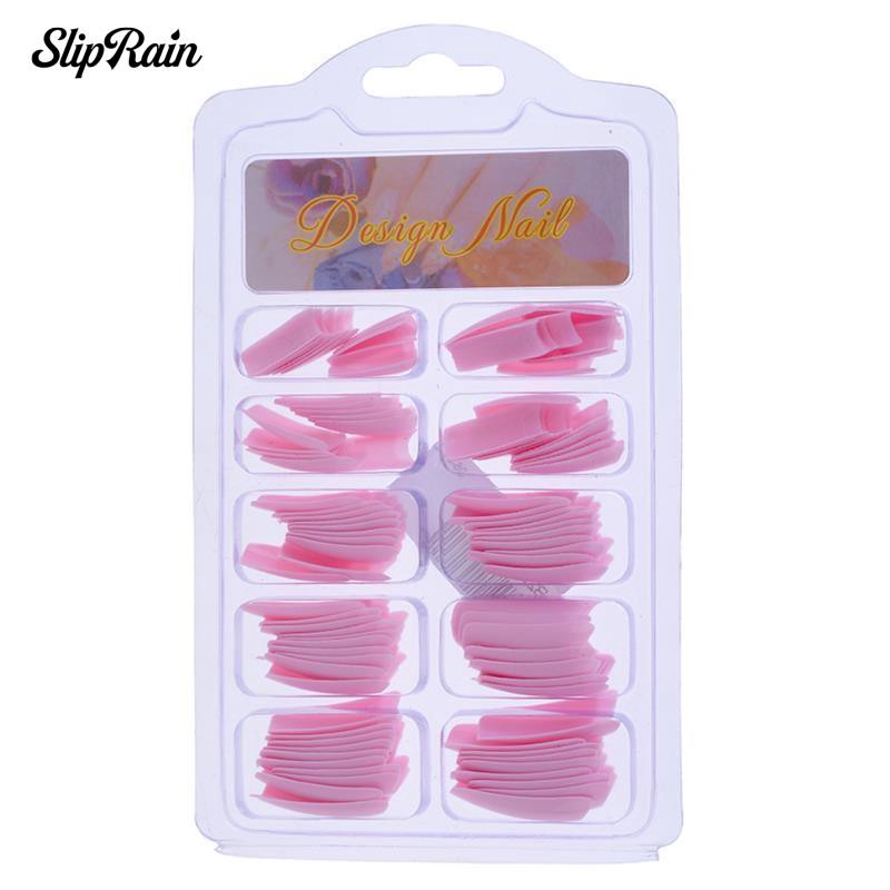 Set 100 Móng Tay Giả Kiểu Pháp Bằng Acrylic