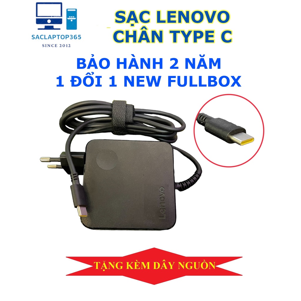 Sạc Laptop Lenovo Zin Chân Type C 20V - 3.25A 65W Bảo Hành 2 Năm