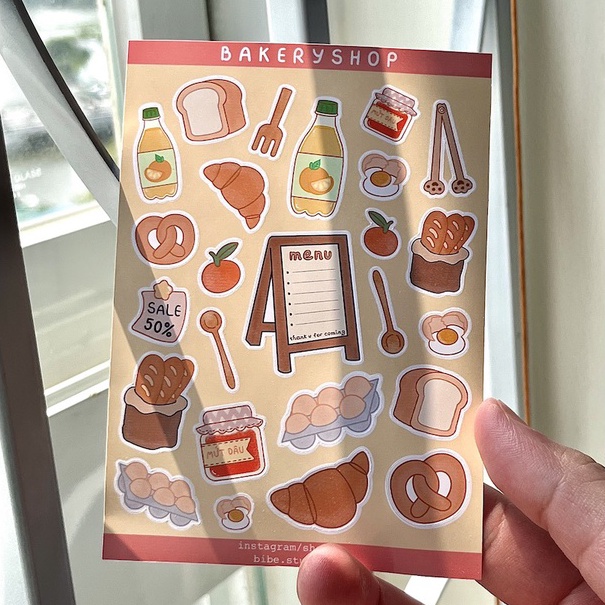 Bibe | Bakery Shop Sticker Sheet | Hình Dán Trang Trí Sổ Planner, Bullet Journal