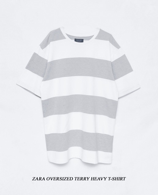 Áo thun ngắn tay chính hãng ZARA OVERSIZED TERRY HEAVY