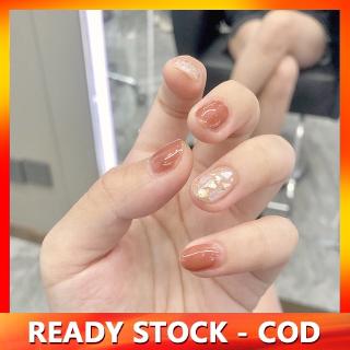 Set 24 móng giả màu cam bí ngô đáng yêu