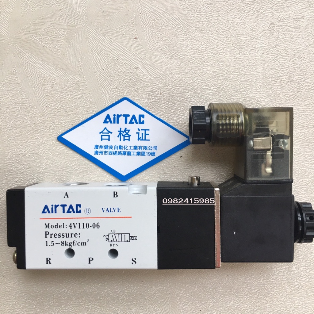 4V110-06  Van điện từ khí nén 5/2 AIRTAC ren 9,6mm