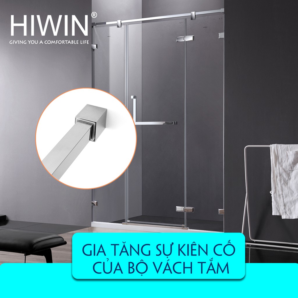 Bát tường vách tắm kính Inox cao cấp Hiwin Helios HL-044M3