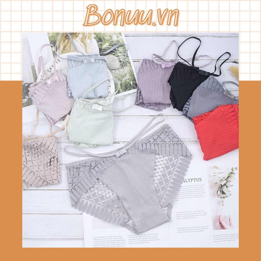 Quần lót ren thun gân dây đôi 2 bên eo