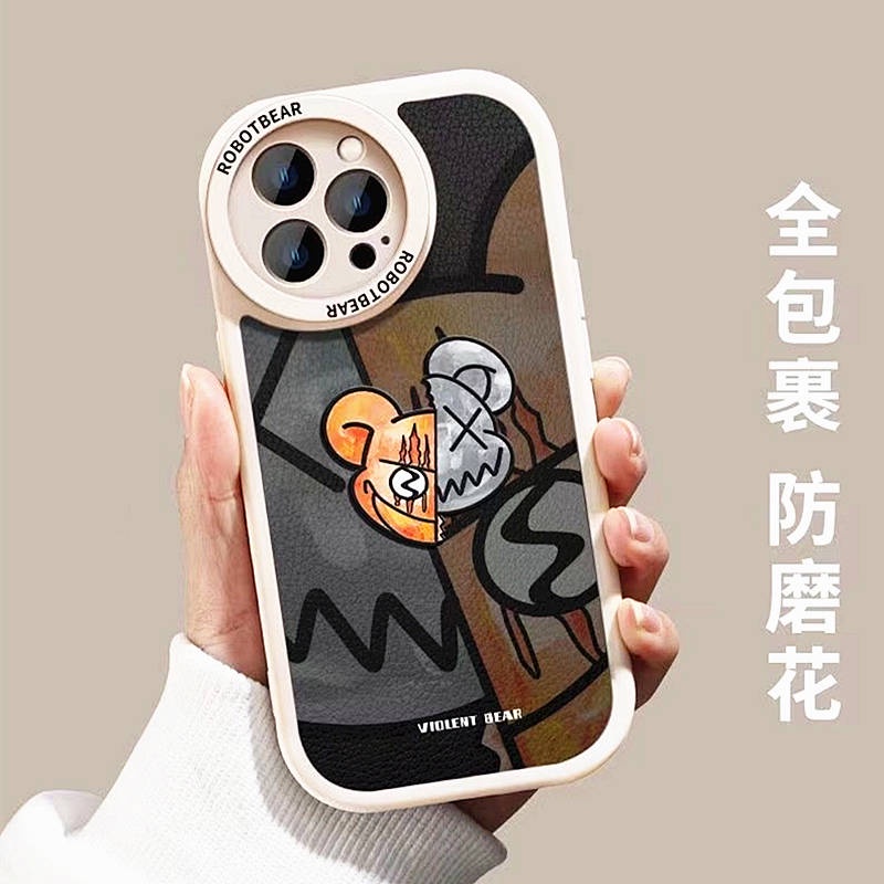 Apple 13 Phone Case 12/11pro New Xsmax All-Inclusive XR Sheepskin 6/7/8Plus Ghost Face Violent Bear 38Zh
