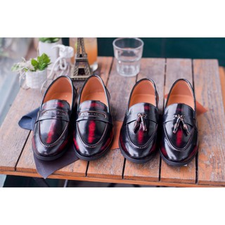 Giày lười, đánh màu trà đỏ X43