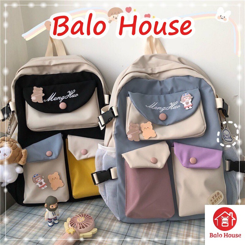 Balo ulzzang Mix màu mẫu mới PH19 - BALO HOUSE