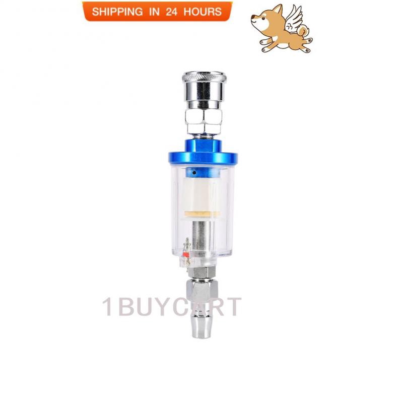1buycart Spray Gun Air Line Filter Water Trap Clear Painting Moisture Separator with Male and Female Ada