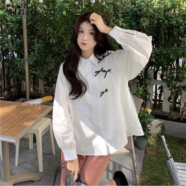 Áo Sơ Mi Xanh Dương Tay Dài Phong Cách Pháp Thời Trang Mùa Xuân 2022 Mới Cho Nữ