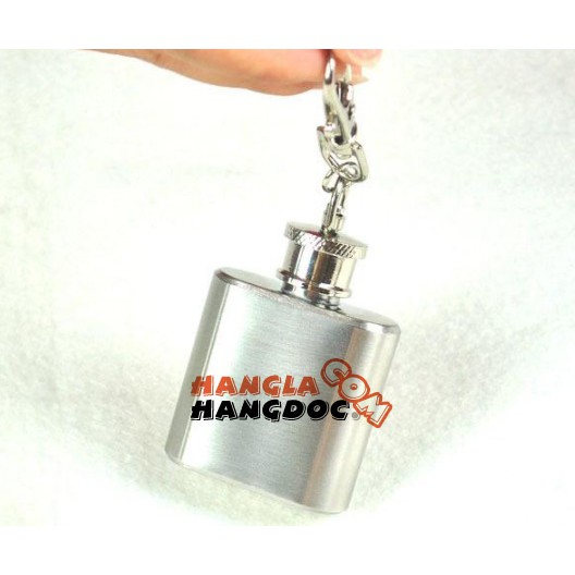 Bình inox 1oz  nhỏ gọn treo móc khóa tiện dụng & độc lạ
