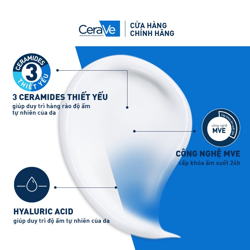 Bộ sản phẩm Cerave sữa dưỡng ẩm dành cho da khô (236ml) và sữa rửa mặt làm sạch sâu cho da dầu (20ml)