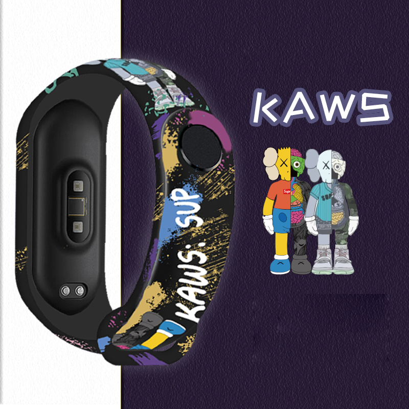 Dây Đeo Thay Thế Bằng Silicon In Hoạ Tiết Hoạt Hình Cho Xiaomi Mi Band 5 / 4 / 3