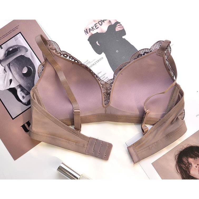 Áo ngực ren hoa màu trơn có gọng nâng ngực