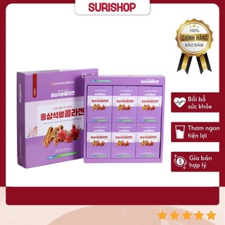 Nước hồng sâm collagen lựu hàn quốc red ginseng pomegranate collagen hộp 30 gói x 50 ml